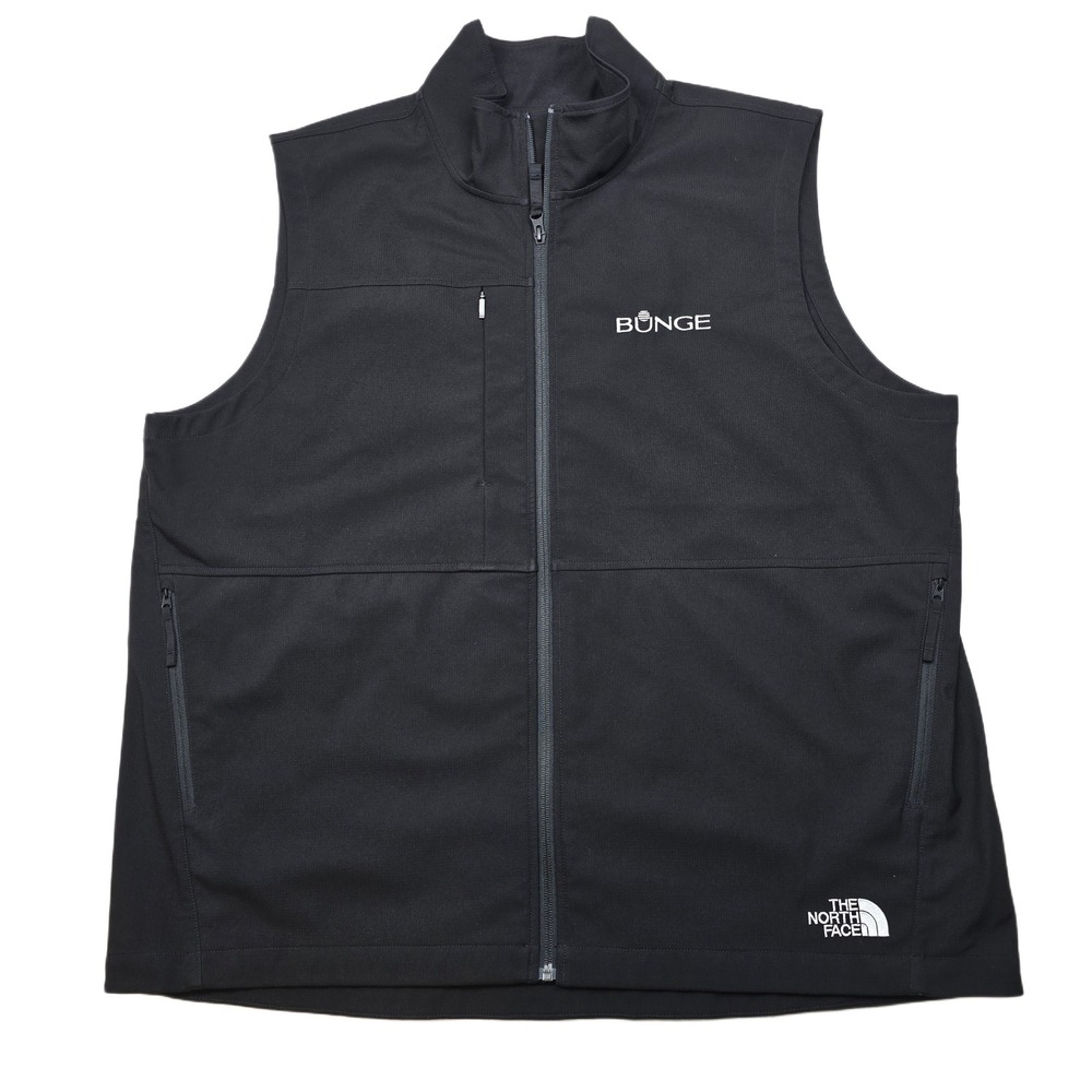 The North Face Castle Rock Soft Shell Vest Mens 2XL Co. Black Logo Full Zip‎